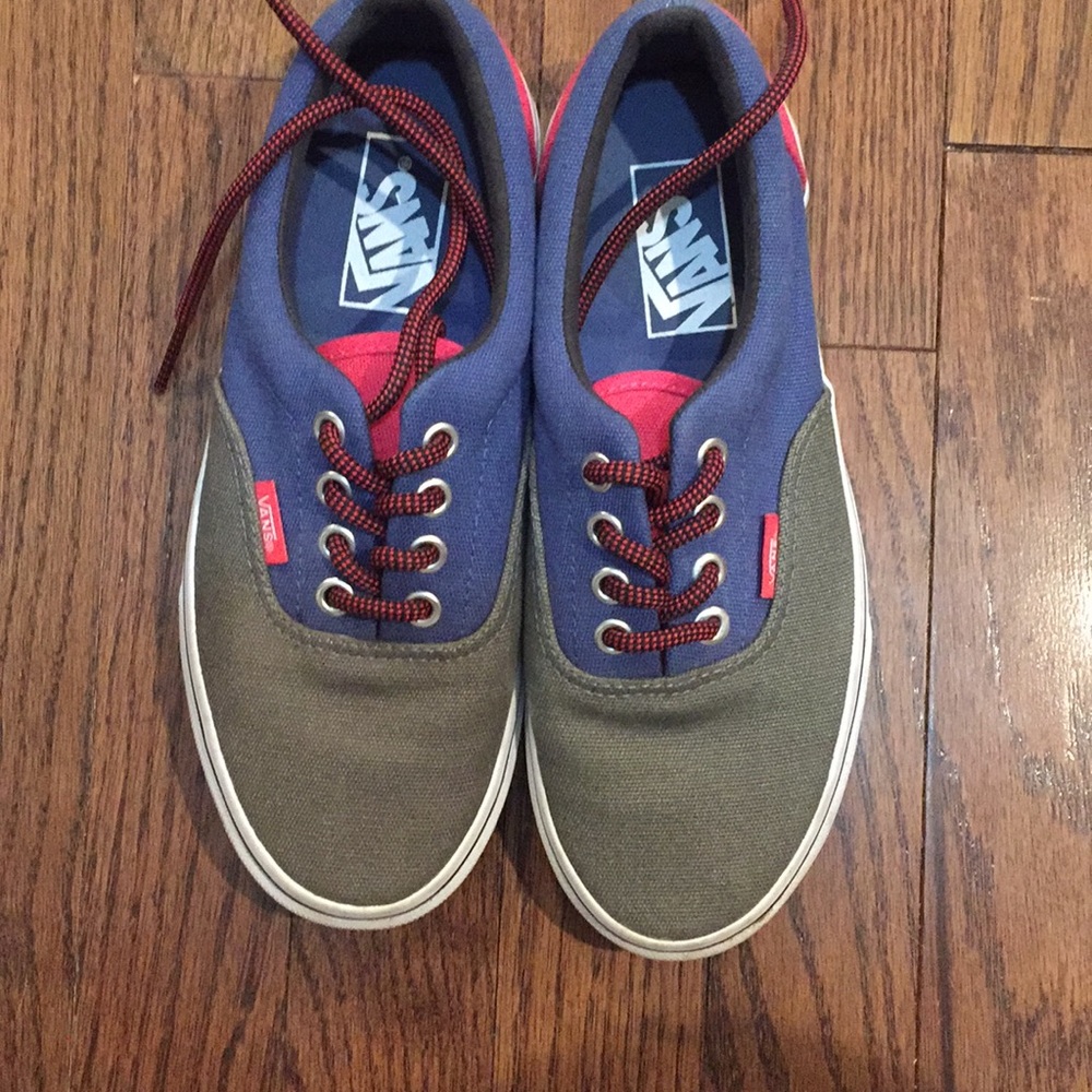 Bubblegum Pink, Blue and Gray Vans